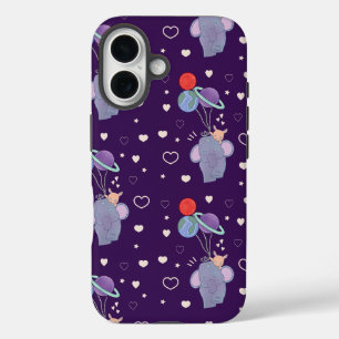 Funda iPhone 16 Elefante y paseo en globo aerostático espacial de