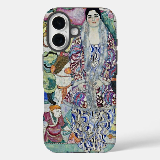Funda iPhone 16 Elegancia Art Nouveau: estuche para iPhone Klimt (Reverso )