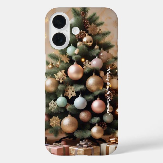Funda iPhone 16 "Elegancia de árbol de Navidad" (Reverso )