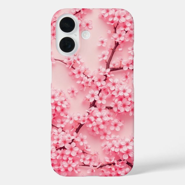 Funda iPhone 16 Elegancia de cerezo en flor (Reverso )