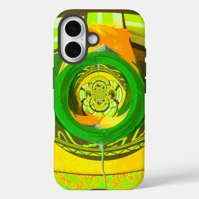 Funda iPhone 16 Elegancia dorada: bello arte rosa amarillo african (Reverso )