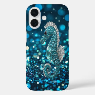Funda iPhone 16 Elegancia en movimiento: caballito de mar de Aqua