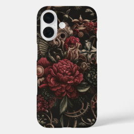 Funda iPhone 16 Elegancia floral de Steampunk