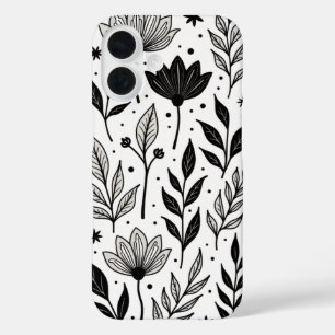 Funda iPhone 16 "Elegancia floral monocromática: una inspiración v