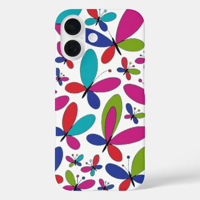Funda iPhone 16 Elegancia y belleza de mariposa (Reverso )