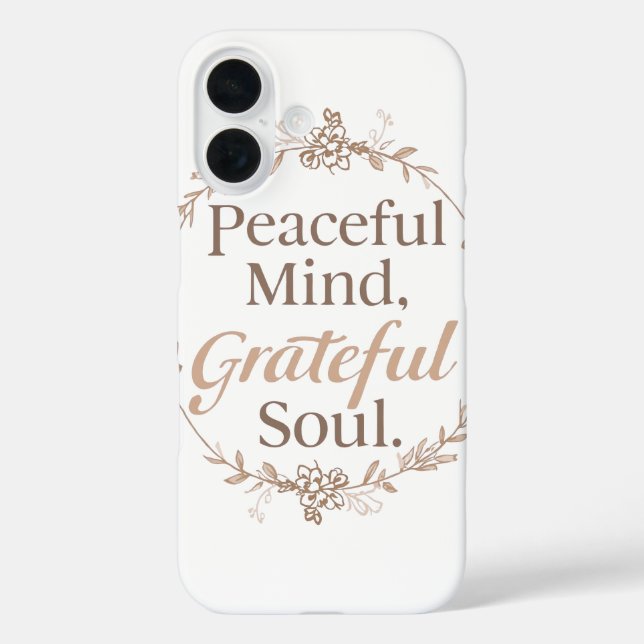 Funda iPhone 16 Elegant Botanical Wreath with Zen Quote (Reverso )