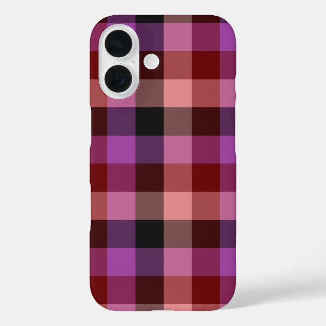 Funda iPhone 16 Elegant crimson and plum plaid seamless pattern  (Reverso )