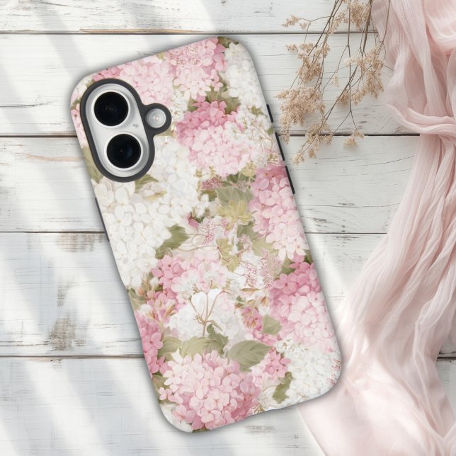 Funda iPhone 16 Elegant Pink Hydrangea Watercolor  (Subido por el creador)