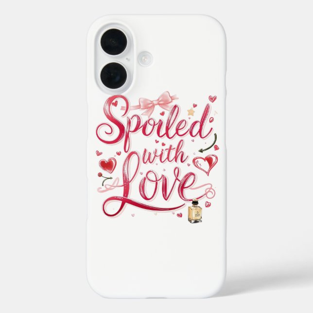 Funda iPhone 16 Elegant Red Script with Champagne (Reverso )