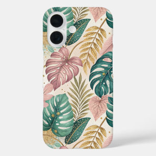 Funda iPhone 16 Elegant Tropical Monsteras Boho