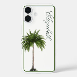Funda iPhone 16 Elegante árbol de palma vintage personal
