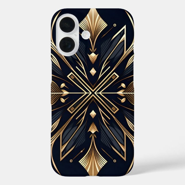 Funda iPhone 16 Elegante Art Deco Gold Mandala (Reverso )