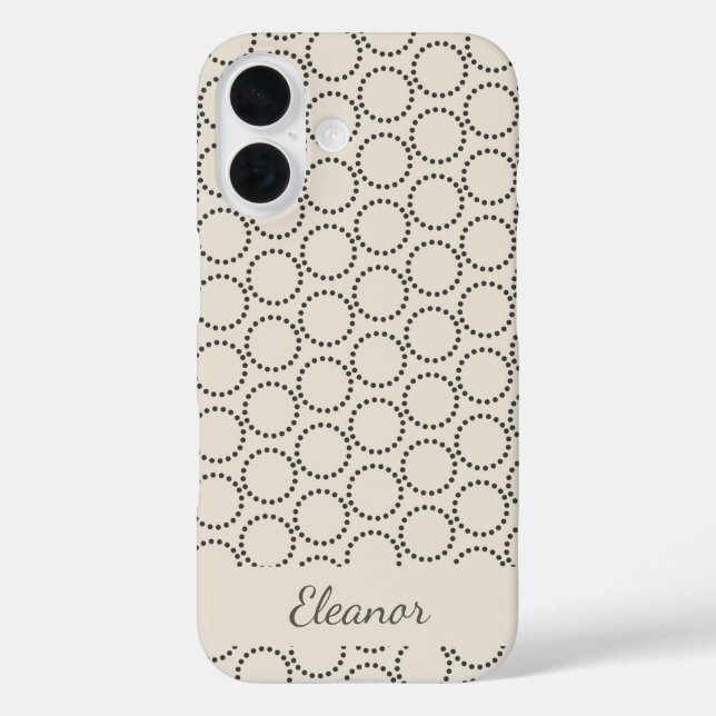 Funda iPhone 16 Elegante Beige Moderno Del Siglo Xx Personalizado (Reverso )