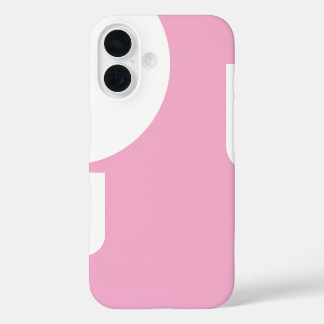 Funda iPhone 16 Elegante blanco en rosa claro (Reverso )