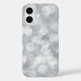 Funda iPhone 16 Elegante Bokeh Luces Diseño Gris Estuche para iPho