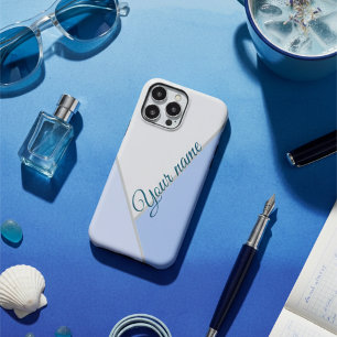 Funda iPhone 16 Elegante color azul monocromo Bloque de color Nomb