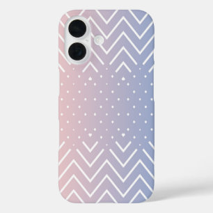 Funda iPhone 16 Elegante cuarzo rosa rosa azul pastel Chevron