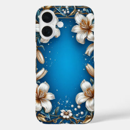 Funda iPhone 16 Elegante diseño floral con lirios blancos