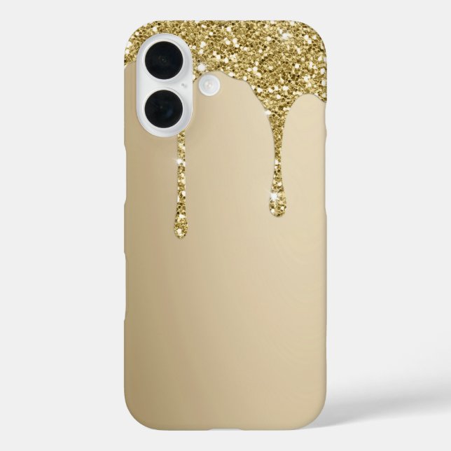 Funda iPhone 16 Elegante fusión de oro Purpurinoso Glam (Reverso )