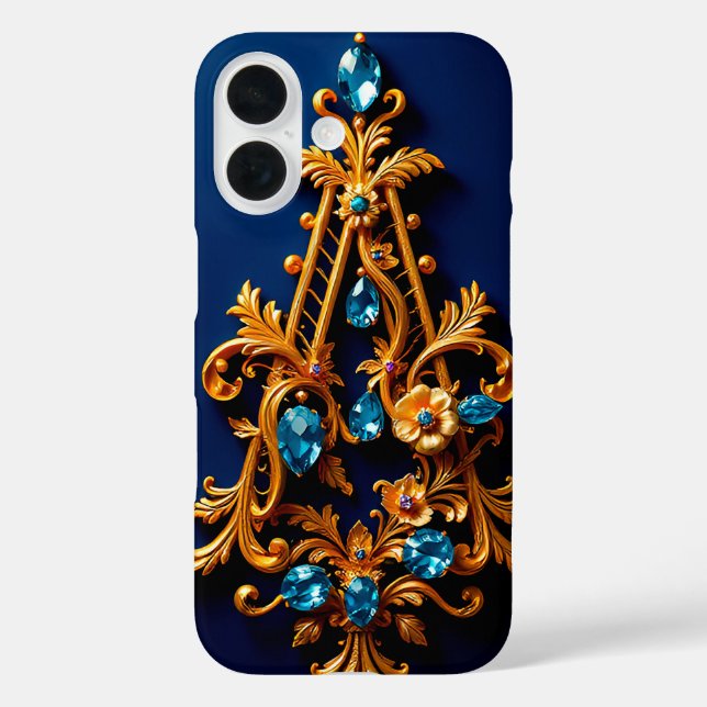 Funda iPhone 16 Elegante Letra Dorada Ornamental A (Reverso )
