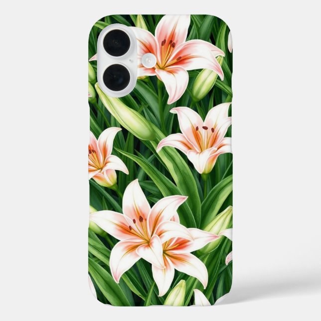 Funda iPhone 16 Elegante Lilies (Reverso )