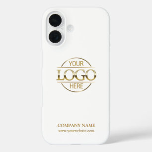 Funda iPhone 16 Elegante Logotipo Empresarial de la Empresa de Pro