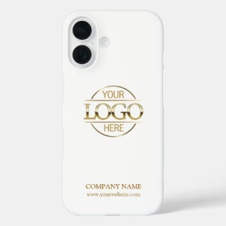 Funda iPhone 16 Elegante Logotipo Empresarial de la Empresa de Pro
