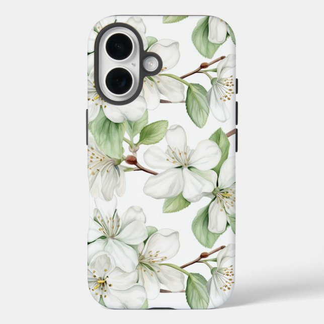 Funda iPhone 16 Elegante manzana blanca ardiente (Reverso )