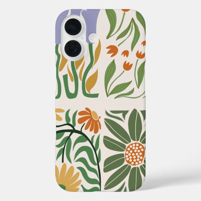 Funda iPhone 16 Elegante Moda giratoria verde rosa (Reverso )