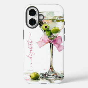 Funda iPhone 16 Elegante Monograma de Martini