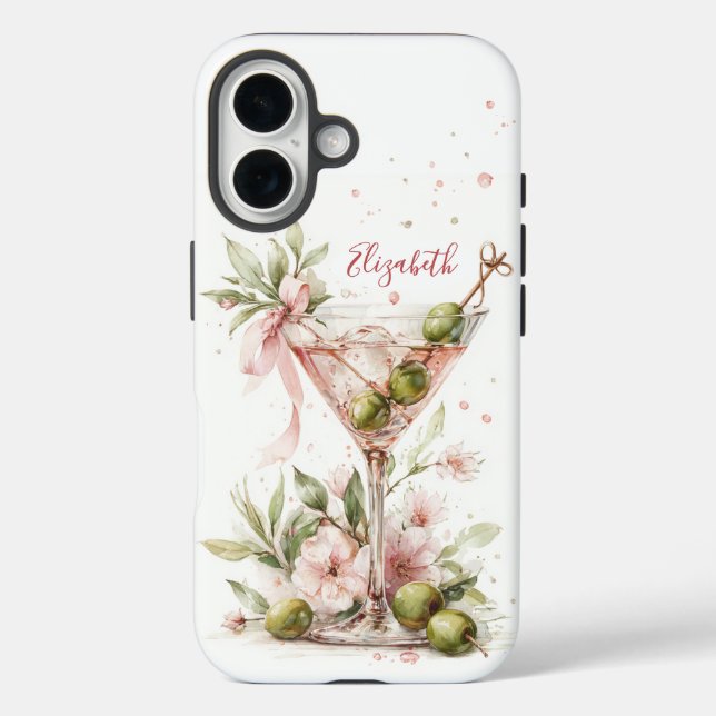 Funda iPhone 16 Elegante Monograma de Martini (Reverso )
