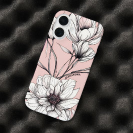 Funda iPhone 16 Elegante nombre floral anemónico