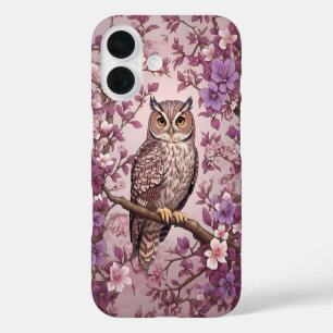 Funda iPhone 16 Elegante Oveja Floral Púrpura