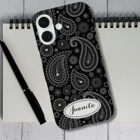 Elegante Paisley en Negro y Blanco – Retro Orienta