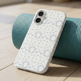 Funda iPhone 16 Elegante patrón de toile azul vintage