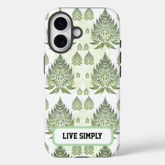 Funda iPhone 16 Elegante patrón sin fisuras de hoja de helecho bot