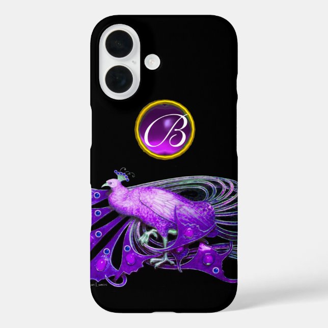 FUNDA iPhone 16 ELEGANTE PICOCA EN PURPLE, AMETHYST MONOGRAM (Reverso )