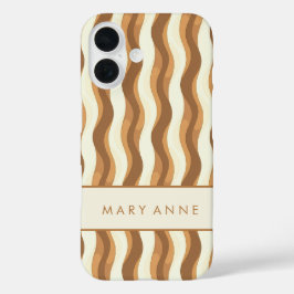 Funda iPhone 16 Elegante rayas verticales onduladas retro