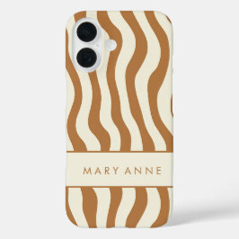 Funda iPhone 16 Elegante rayas verticales onduladas retro