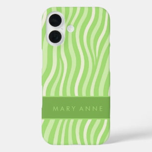 Funda iPhone 16 Elegante rayas verticales onduladas retro