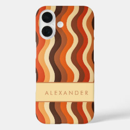 Funda iPhone 16 Elegante rayas verticales onduladas retro