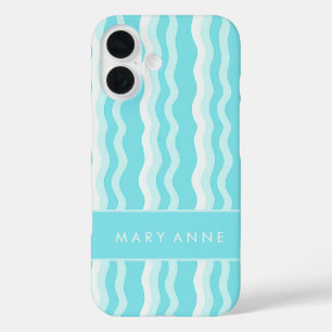 Funda iPhone 16 Elegante rayas verticales onduladas retro