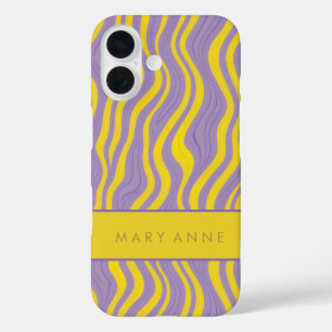 Funda iPhone 16 Elegante rayas verticales onduladas retro