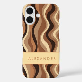 Funda iPhone 16 Elegante rayas verticales onduladas retro