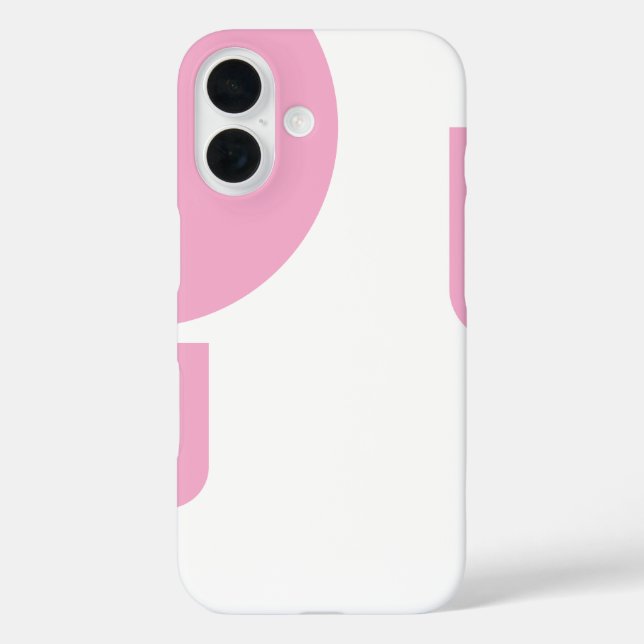 Funda iPhone 16 Elegante rosa claro con forma de blanco sólido (Reverso )