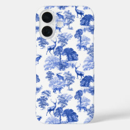 Funda iPhone 16 Elegante tela de campo de venado azul de ciervo Fo