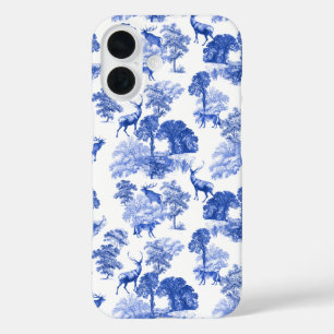 Funda iPhone 16 Elegante tela de campo de venado azul de ciervo Fo