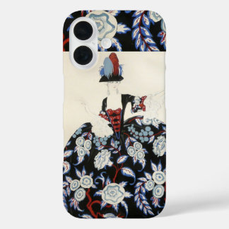 FUNDA iPhone 16 ELEGANTE VESTIDO FLORAL DE DAMA CON FLORES BLANCOS