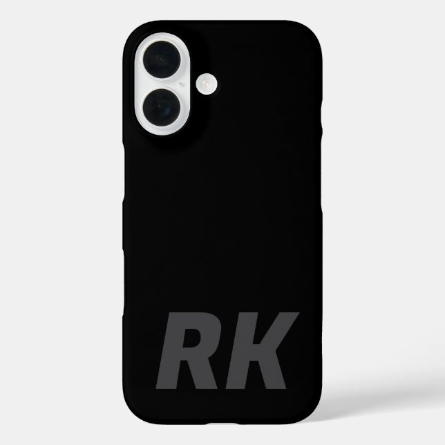 Funda iPhone 16 Elegante Y Moderno Nombre Minimal Sólido Negro Mín (Reverso )