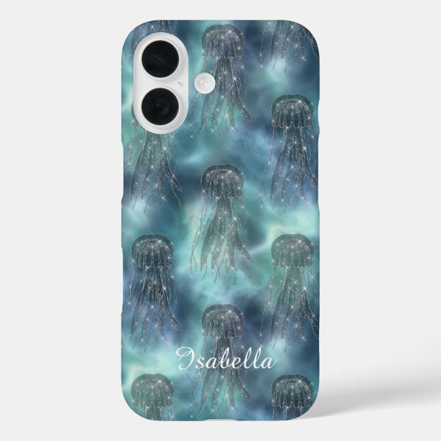 Funda iPhone 16 Elegante y personalizado océano azul (Reverso )